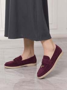 Sleekvia Women's Casual Comfortable Flat Loafers, Versatile For Daily Wear For Christmas - Deep Purple - View 3