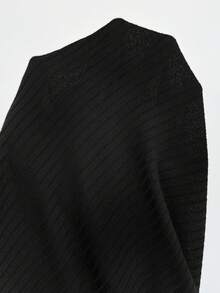 GalTyme Camiseta corta de talla grande casual versátil de unicolor con botones de rana - Negro - Ver 7