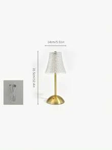 Table Lamp With Diamond Cut Crystal Glass Shade, Dimmable Warm LED Bedside Lamp, Minimalist Gold Metal Decorative Desk Lamp For Bedroom Living Room Home Decor - one-size - View 7