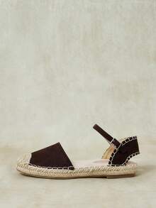 Styleloop Ladies, Straw Twine, Buckles, Lame Heels, Platform Flats. - Rust Brown - View 3