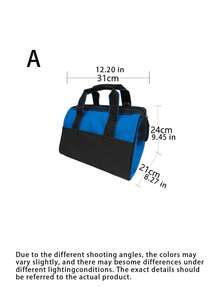 1pc Tool Kit Thickened Canvas Manual Tools Multi-Functional Electrician Air Conditioner Repair Large Portable Tool Bag, Featuring Durable Thickened Canvas, Suitable For Electrician And Air Conditioner Repair Tool Kits, With A Shoulder Strap - Multicolor - View 4