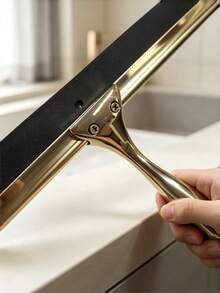 Cirelle 1pc Stainless Steel Shower Squeegee For Shower Glass Doors, Bathroom Wall & Mirror Cleaner, Professional Window Squeegee With Adhesive Hook - Multicolor - View 7