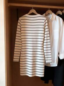 Resyla Women's New Autumn/Winter Best-Selling Striped Print Pattern Casual Versatile Dress - Multicolor - View 3