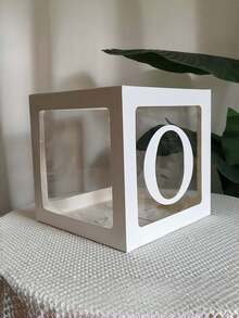 1/5Pcs Clear Balloon Box With Alphabet Letters – 27/1pc Letter Set, Transparent Acrylic Party Decor For Birthday, Bridal Shower, Gender Reveal - White - View 14