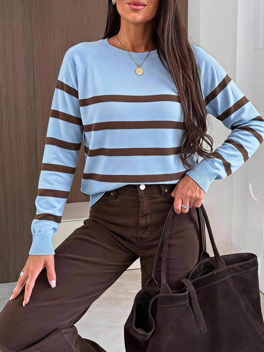 Easowa Striped Pattern Sweater, Autumn/Winter Style - Multicolor - View 1