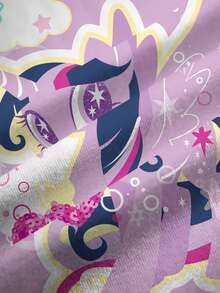 My Little Pony X SHEIN Plus Size Summer Casual Cartoon Print T-Shirt - White - View 6