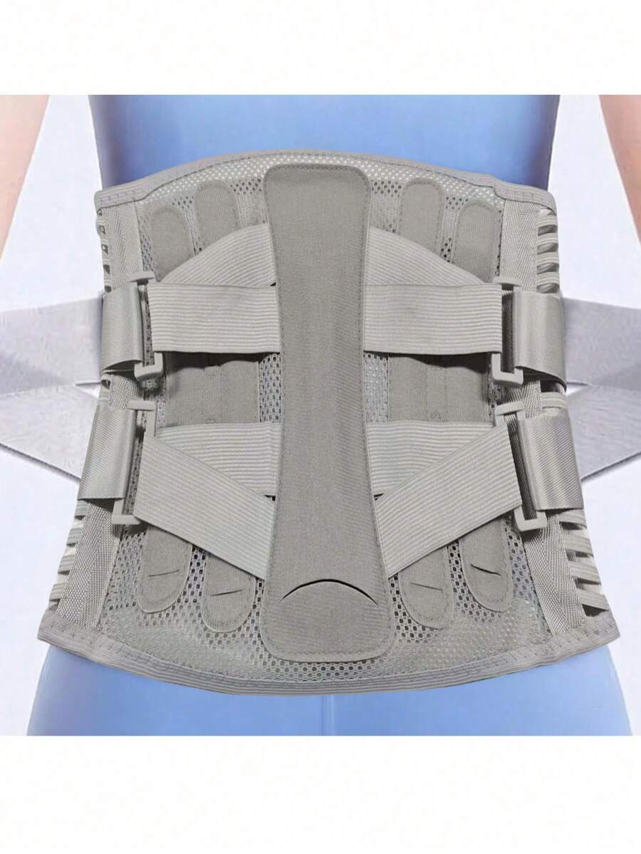 Lumbar Support Belt, Breathable Mesh Waist Support For Weightlifting, Squats, And High-Intensity Workouts, Back Brace For Women And Men - Grey - View 1