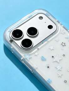 ShellaStory Casing Ponsel Motif Bintang dan Pita Lucu Kompatibel dengan iPhone 17 Pro Max 17 Pro 17 Pro 16 14 13 15 Pro Max 14 15 16 Plus 14 15 13 16 17 Casing Ponsel Motif Tidak Beraturan yang Menawan - Biru - View 3