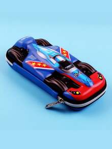 1PC 3D Racing Car Pencil Case, Super Large Capacity Pencil Case, Can Hold Pens, Markers, Crayons And Art Supplies, Cool Racing Car Design, Suitable For Students, Classrooms And Travel, Durable Zippered Storage Box, Practical And Fun - Multicolor - View 10