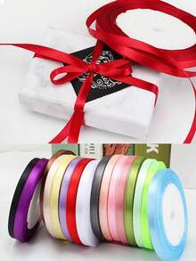 20/12Colors Satin Ribbon Fabric Ribbon Silk Ribbon Assorted Colors Rolls, Valentines Ribbons Perfect For Bouquet Gift Wrapping, Bow Making Crafts, Hair Bows, Wedding Party Decoration Valentine's Day - multicolor - View 4
