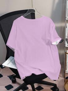 My Little Pony X SHEIN Plus Size Summer Casual Cartoon Print T-Shirt - White - View 2