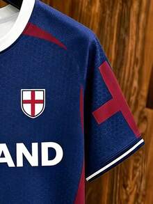 Manfinity Gritte Field Camiseta de fútbol de manga corta con bloques de color y patchwork para hombre - Azul - Ver 4