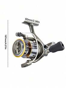 Carretilha de Pesca Giratória, Carretel de Metal, Relação de Engrenagem 5.2:1/4.7:1, 13 Rolamentos de Esfera, Adequada para Pesca de Carpa, Modelo He500-7000, Carretel de Metal, Equipamento de Pesca em Água Salgada - Preto - Visão 7