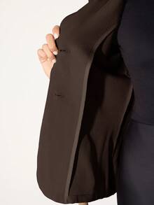 Heiryn Women Solid Color Lapel Long Sleeve Side Knot Blazer Back To School In Fall/Winter - Chocolate Brown - View 8