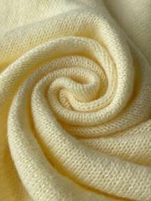 Comfortcana Plus Size Solid Color Cardigan Knitted Shorts Set Office Formal Formal Soft Soft Yellow Autumn Normal Traditional Normal Traditional Winter - Yellow - View 7