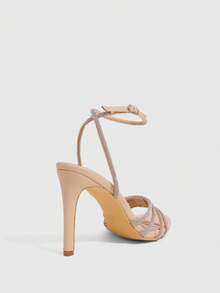 CUCCOO SZL Women's High Heels With Rhinestone Heels - Màu be bò bago pu - Xem 3