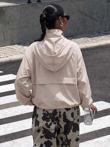 Muchica 卡其色休闲风衣外套，简约时尚，适合秋冬季日常穿着。 - 卡其色 - 查看 2