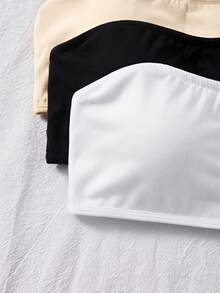 SHEIN Dozemod 少女三件套舒适加厚防滑抹胸上衣套装 - 彩色 - 查看 4