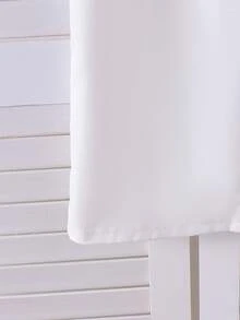 SHEIN Elladie kids 女童夏季休閒時尚荷葉花瓣袖短袖純色上衣，適合夏季休閒出遊，百搭單件上衣襯衫 - 白色 - 查看 5
