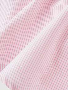 SHEIN MOD Bow Belt Bandeau Top With Ruffle Trim - Pink - View 4