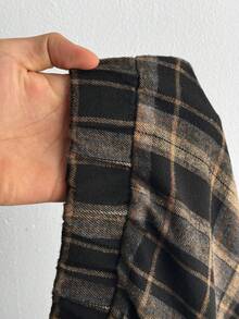 Maweii Plus Size Long Sleeve Vintage Slouchy Plaid Hooded Casual Lightweight Jacket - Multicolor - View 7