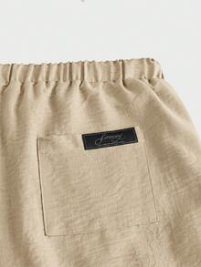COMVAIL Men's Plus Size Casual Pants With Drawstring Waist And Pockets For Office And Commute - Khaki - View 6