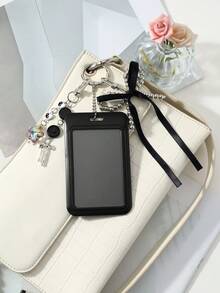 ROMWE Kawaii 1 Classic Retro Sweet And Cool Black CCB Bow Colorful Star Card Cover Star Card DIY Keychain Bag Pendant, Suitable For Daily Wear By Office Workers - Black-3 - View 11