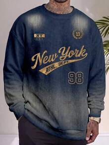 Sport MetroGents Sweatshirt Olahraga Lengan Panjang Kerah Bulat dengan Motif Huruf untuk Wanita, Cocok untuk Gym - MultiWarna - View 3