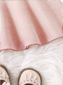 SHEIN Young Girl Solid Color Casual Daily Knit Mini Skirt Autumn Fall - Pink - View 5