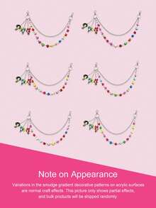 THE POWERPUFF GIRLS X SHEIN Blossom、Bubbles、Buttercup 圖案壓克力時尚腰鍊（配件顏色隨機） - 彩色 - 查看 5