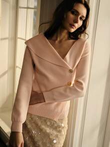 MOTF PREMIUM PINK FRONT BUTTON CARDIGAN - Pink - View 8