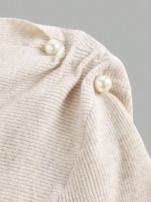 Franclia Women's Fashionable Commuter Solid Color Asymmetric Sweater Fall Winter Cloth For Women - Apricot - View 4