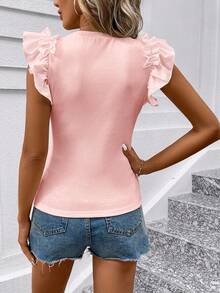 SHEIN Clasi 女款夏季舒適短袖上衣 白色 T-shirt - 玫紅色 - 查看 2