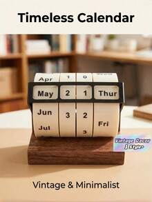 Zazumi Rotating Perpetual Calendar 2025/2026 – Large Rotating Desk Calendar & Table Decor; Exam-Inspiring Countdown Calendar (Suitable For Birthdays, Back-To-School, School Supplies, Home Decor) - B - View 1