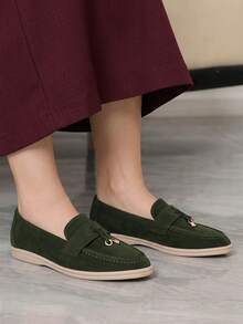 Sleekvia Women's Casual Comfortable Flat Loafers, Versatile For Daily Wear For Christmas - Green - View 6