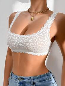 SuitURBody 黑色蕾絲浪漫性感女款胸罩 1件裝 - 白色 - 查看 4