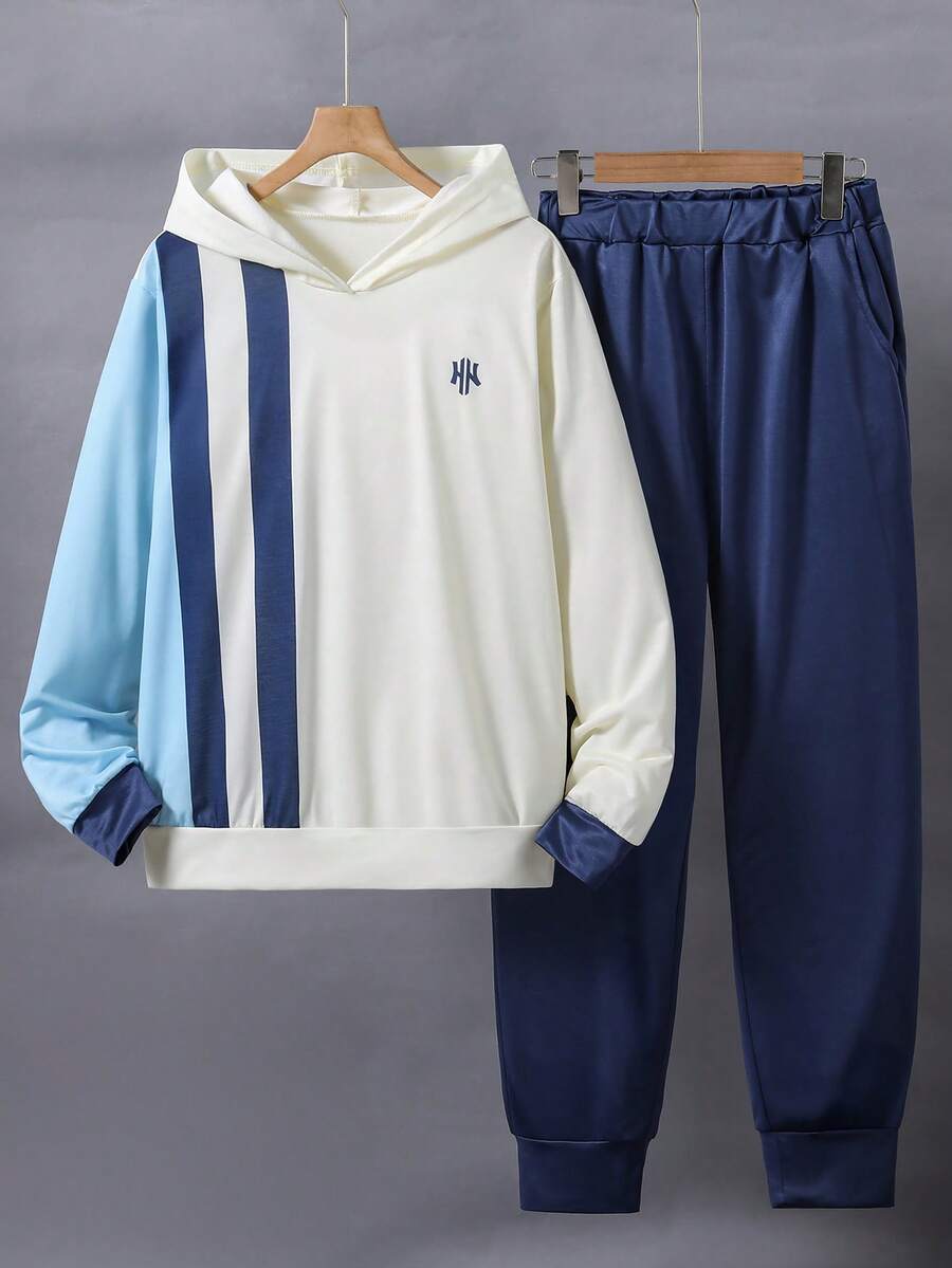 Teen Boys Casual Comfortable Long Sleeve Hoodie And Pants - Multicolor - View 1