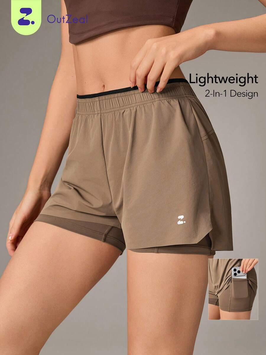 OutZeal Women's Colorblock Casual Daily Outdoor Shorts - Brown - View 1