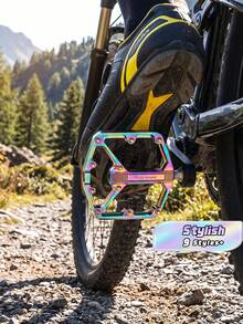 1 Pair WEST BIKING Bicycle Aluminum Alloy Bearings Lubricated Platform Pedals, Mountain Bike Riding Equipment - Multicolor - View 2