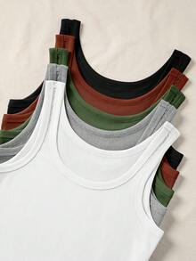 SHEIN LUNE Women's Simple Versatile Tank Top For Daily Wear, Office And Commuting - Multicolor - View 3