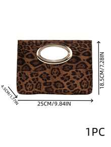 Cirelle 1Pc/2Pcs Portable PU Leather Hand Clutch Equipped With Shiny Metal Hardware. Retro Leopard And Minimalist Woven Designs Are Selectable. Large Capacity Holds Personal Essentials, Perfect For Multiple Occasions As A Refined Festival Gift For Females. - Multicolor - View 21