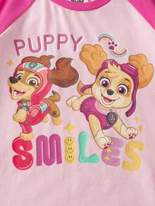 SHEIN | PAW Patrol 少女休閒時尚創意個性清新可愛卡通圖案短袖T恤 - 彩色 - 查看 5