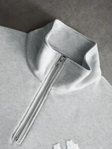 PAVTROS Men's Cross Embroidery Pullover Sweatshirt & Sweatpants Set - Grey - View 5