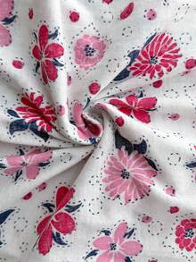 SHEIN Cottnline Pink Floral Have Fun Slogan Top Print Pants Casual Cute Pajama Set Lounge Spring Sleep - Pink - View 5