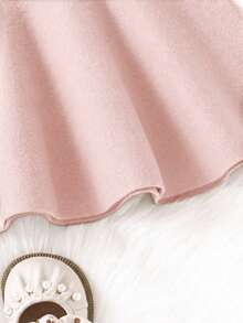 SHEIN Young Girl Solid Color Casual Daily Knit Mini Skirt Autumn Fall - Pink - View 3