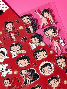 Betty Boop x SHEIN Stiker Kartun, Cocok untuk Botol Minum, Ponsel, Casing Pelindung, Laptop, Skateboard, Kulkas, dll., Hadiah - warna-warni - View 2