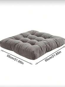 1 Buah Alas Kursi Corduroy Besar 55cm, Bantal Lantai Tatami, Warna Polos, Persegi, Tebal, Berlapis - Bantalan kursi tebal persegi - View 3
