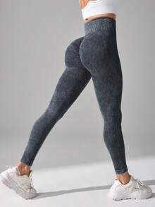 SHEIN Velisys 2pcs Women's High Waist Casual Daily Wear Sports Leggings - Multicolor - View 4