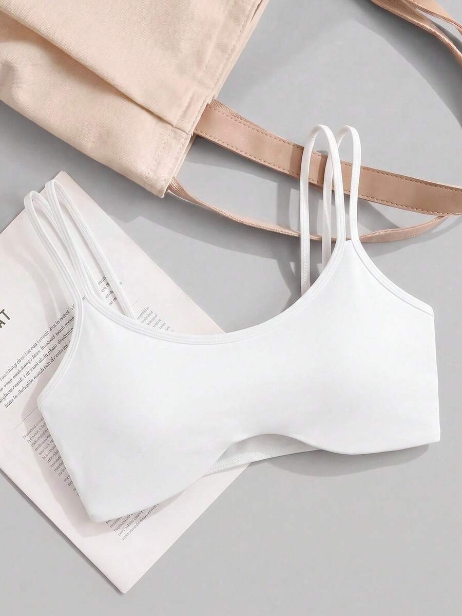 SHEIN Cheerettes Bra Olahraga Wanita Polos Kasual Serbaguna untuk Penggunaan Sehari-hari