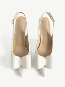 CUCCOO CHICEST Pointed Stiletto Beige Round Mouth Women's High Heels Shoes Fashionable Sexy Bow Four-Season Commuting Daily Versatile Simple Fall Shoes - Beige - View 1